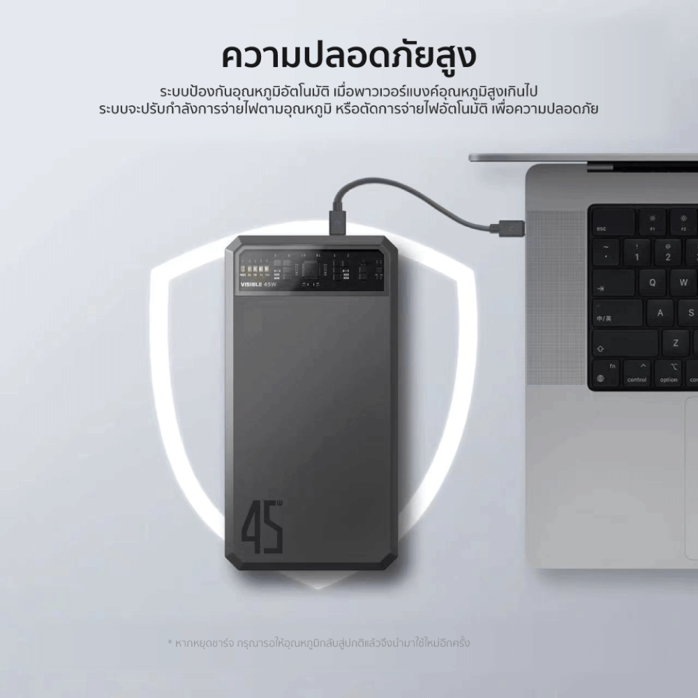 แบตเตอรี่สำรอง ORSEN BY ELOOP E43 สีเงิน 25000MAH ชาร์จเร็ว 45W MAX รองรับ QC3.0 PD PPS UFCI_2