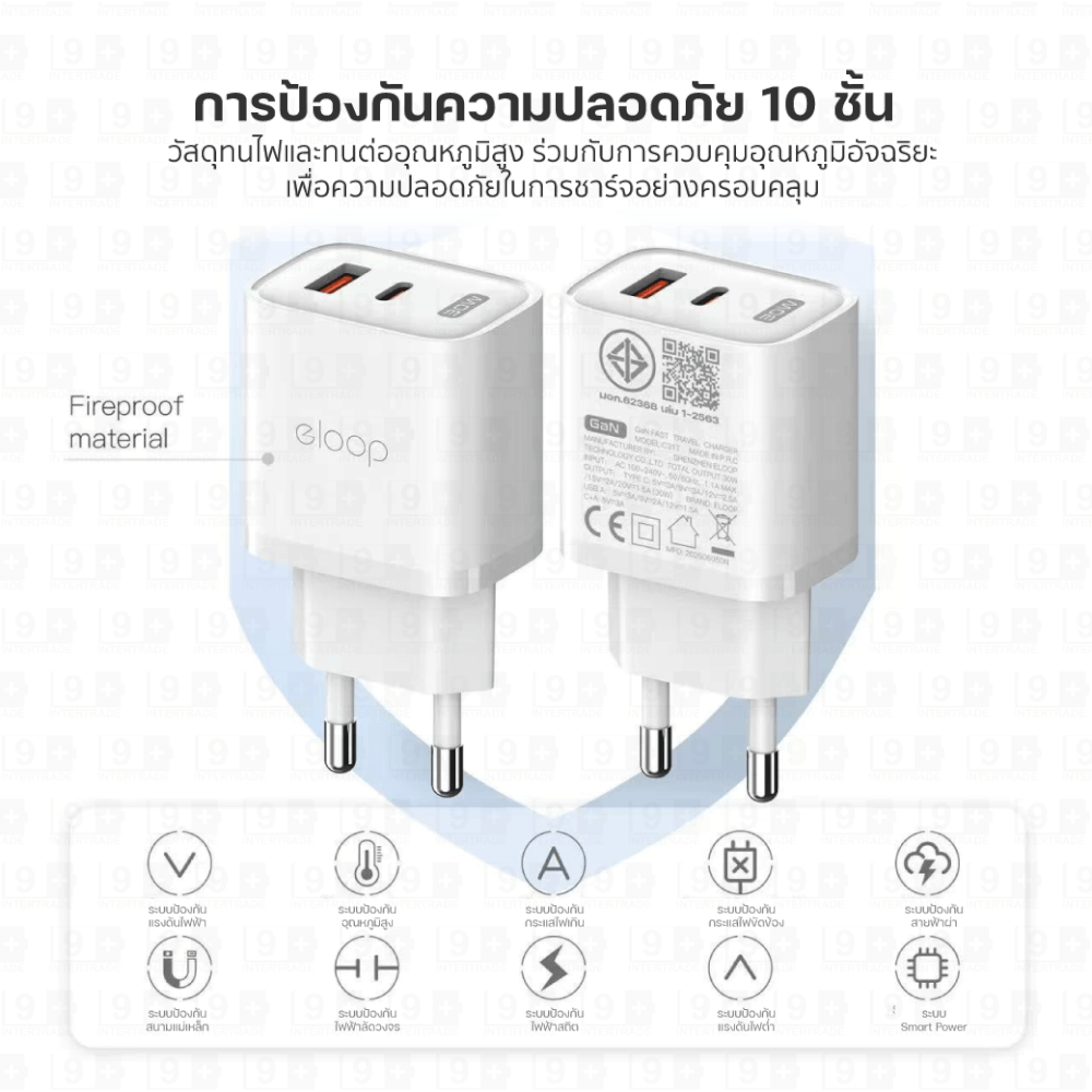 หัวชาร์จ ELOOP C31T สีเขียว ชาร์จเร็ว 30W PD QC 3.0_2