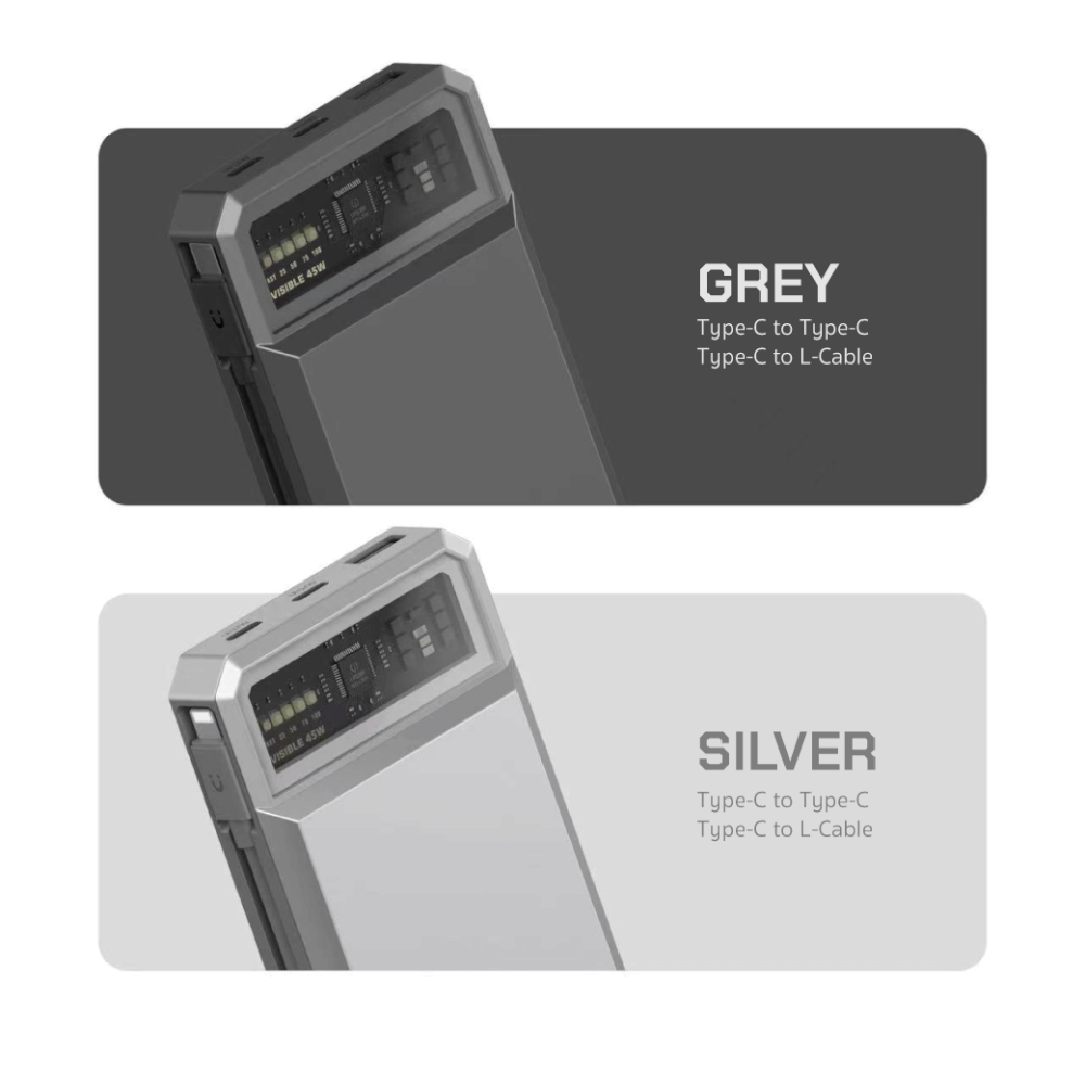 แบตเตอรี่สำรอง ORSEN BY ELOOP E59C สีเงิน 20000MAH ชาร์จเร็ว 45W รองรับ QC3.0 PD PPS UFCS_3