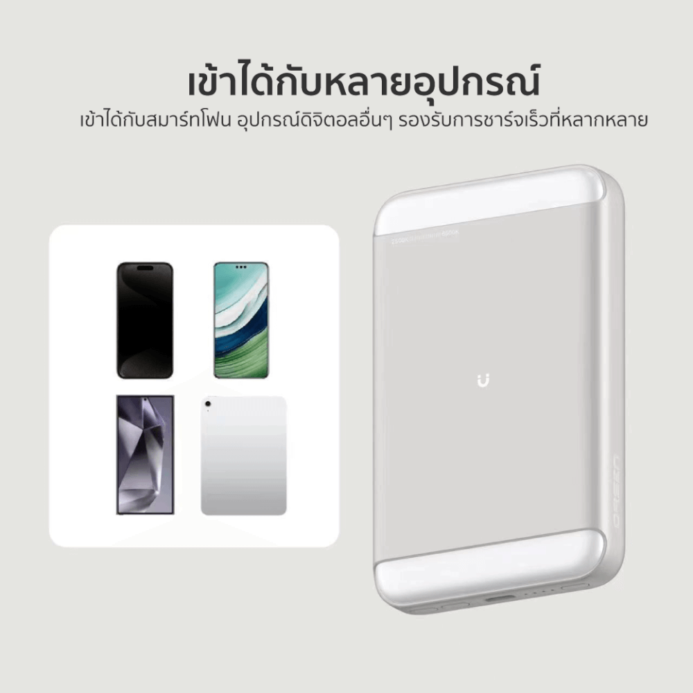 แบตเตอรี่สำรอง ORSEN BY ELOOP EW71 สีเบจ 8000MAH ชาร์จไร้สาย PD 20W_4