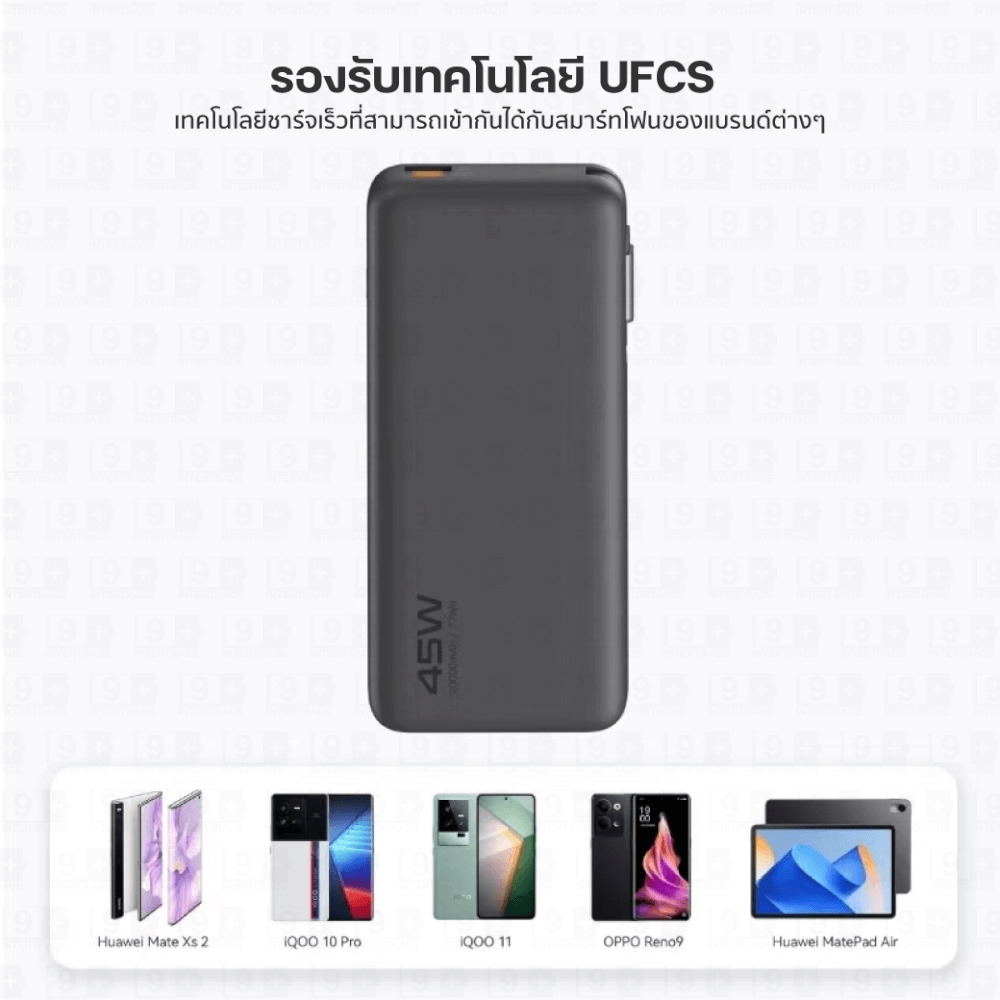 แบตเตอรี่สำรอง ORSEN BY ELOOP E66 สีน้ำเงิน 20000MAH ชาร์จเร็ว 45W มีสายในตัว TYPE C_4