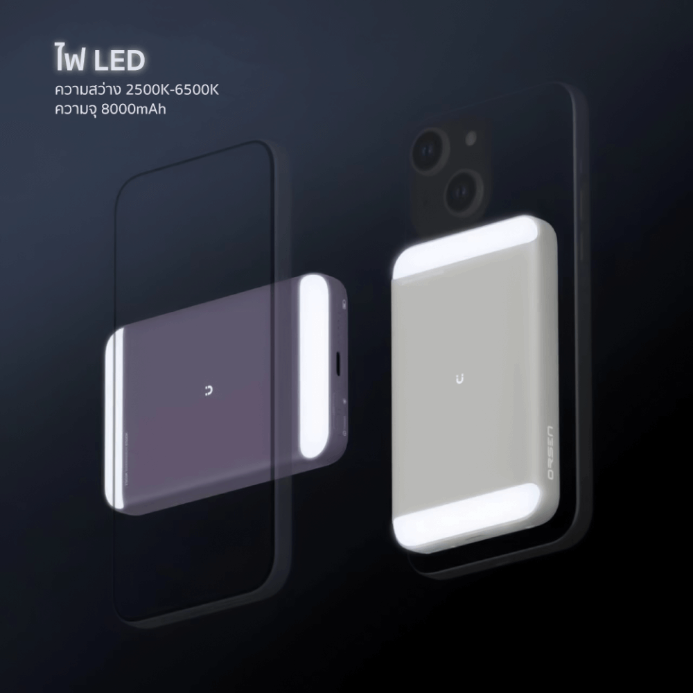 แบตเตอรี่สำรอง ORSEN BY ELOOP EW71 สีเบจ 8000MAH ชาร์จไร้สาย PD 20W_5