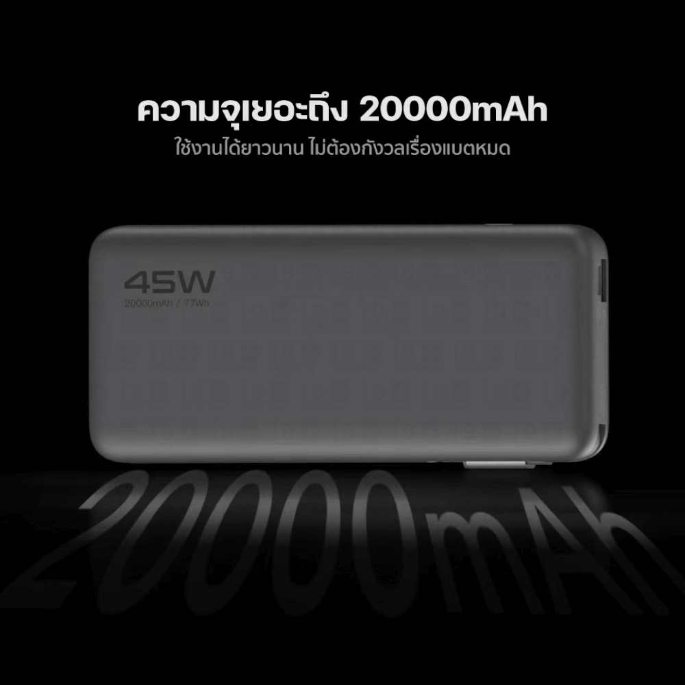 แบตเตอรี่สำรอง ORSEN BY ELOOP E66 สีน้ำเงิน 20000MAH ชาร์จเร็ว 45W มีสายในตัว TYPE C_5