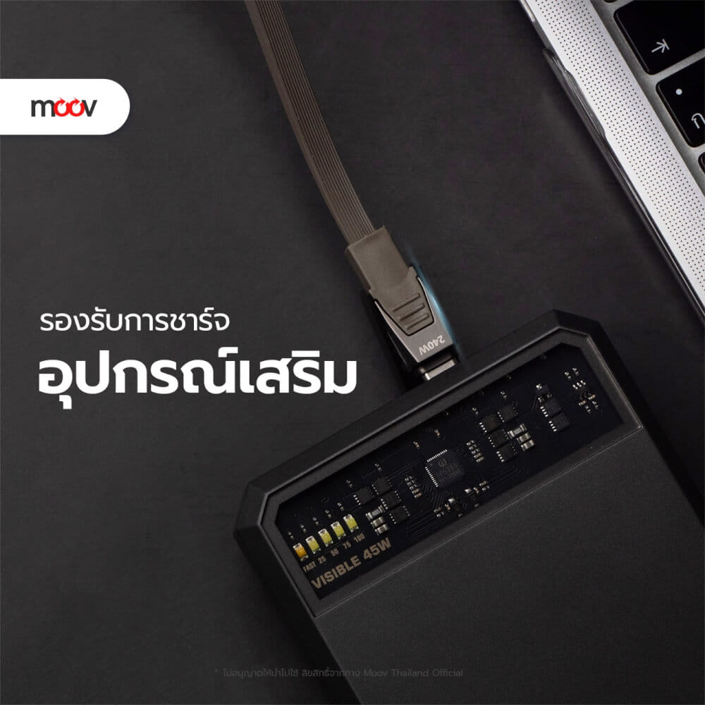 สายชาร์จ MOOV CB14 เทา สายชาร์จเร็ว PD FAST CHARGE 240W 4 IN 1_5
