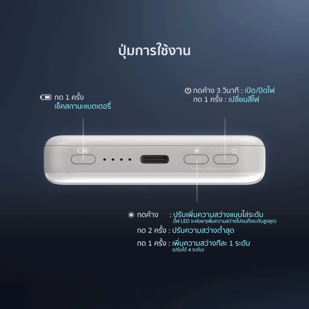 แบตเตอรี่สำรอง ORSEN BY ELOOP EW71 สีเบจ 8000MAH ชาร์จไร้สาย PD 20W_6
