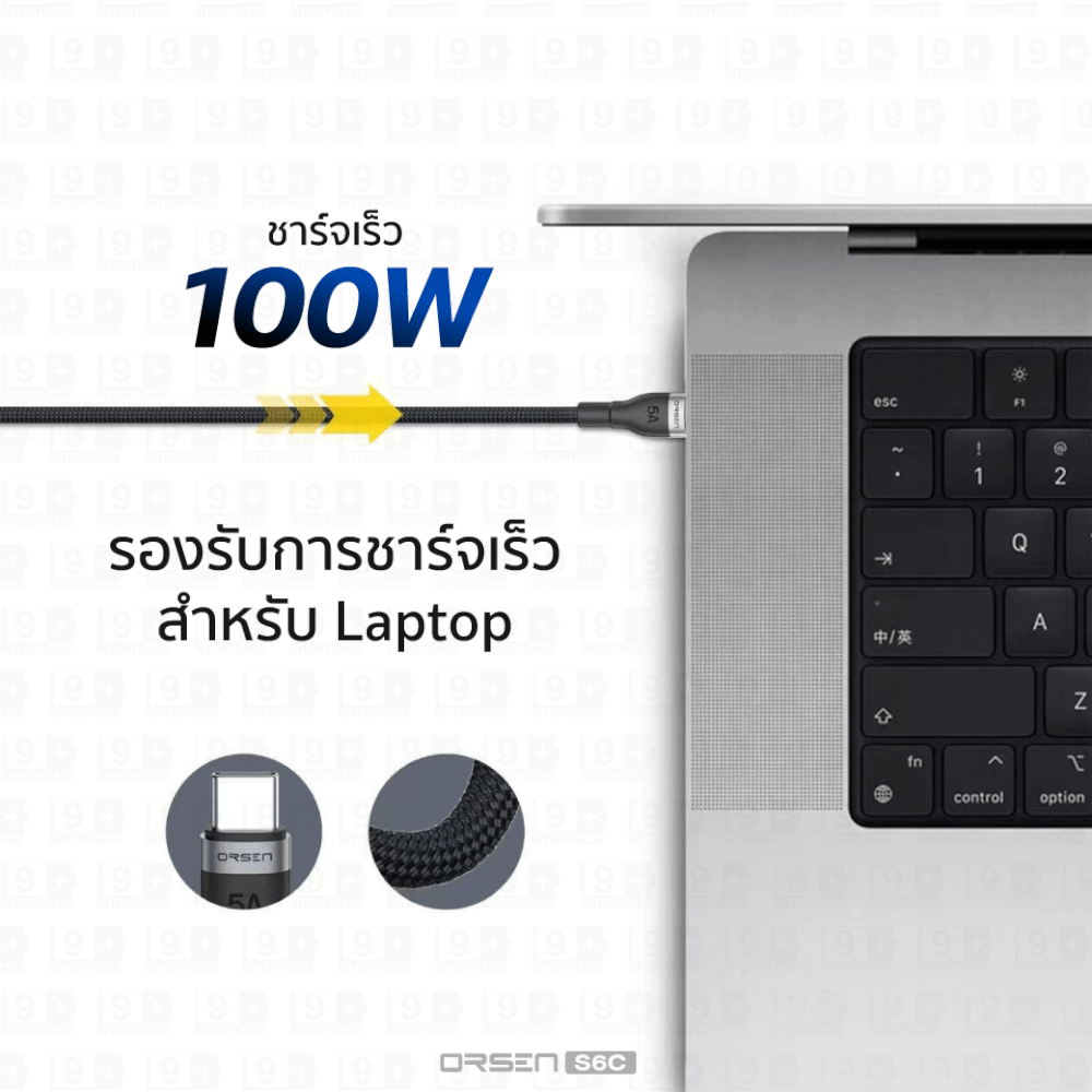 สายชาร์จ ORSEN BY ELOOP S6C USB TYPE C TO TYPE C ยาว 1.5 ม. รองรับ QC4.0 PD 100W (MAX) สายไนลอนถัก ชาร์จโน๊ตบุ๊ค โอนข้อมูลได้_6