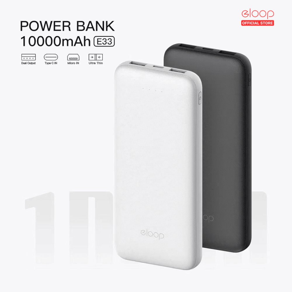 แบตเตอรี่สำรอง ORSEN BY ELOOP  E33 ดำ 10000MAH ชาร์จเร็ว 2.4A 12W_7