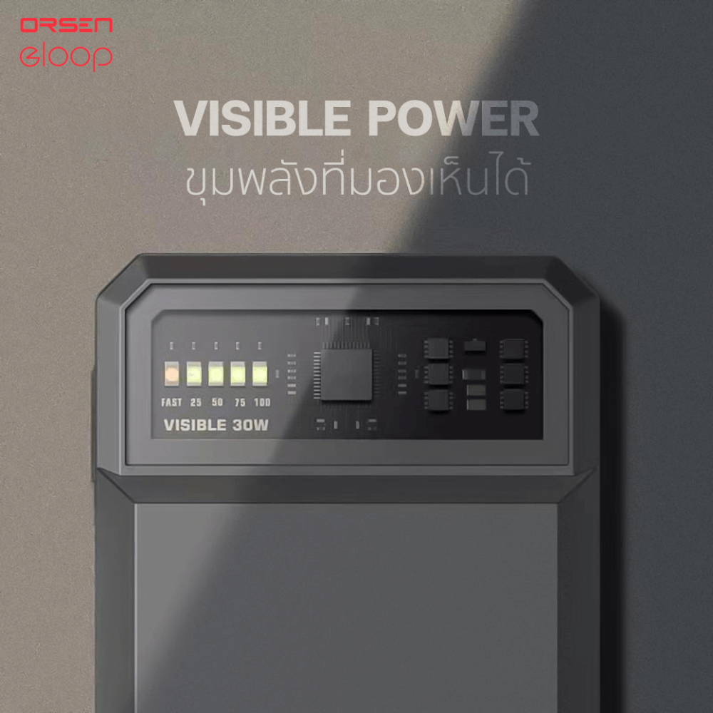 แบตเตอรี่สำรอง ORSEN BY ELOOP E59L สีเทา 20000MAH ชาร์จเร็ว 45W รองรับ QC3.0 PD PPS UFCS_9