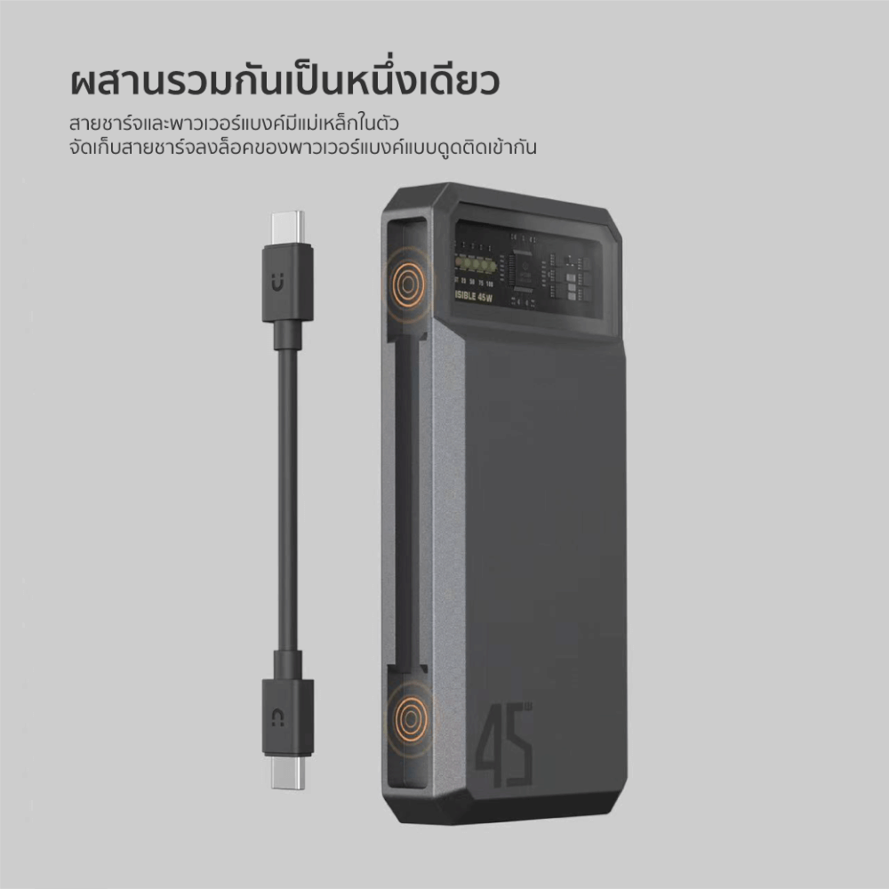 แบตเตอรี่สำรอง ORSEN BY ELOOP E59C สีเงิน 20000MAH ชาร์จเร็ว 45W รองรับ QC3.0 PD PPS UFCS_9