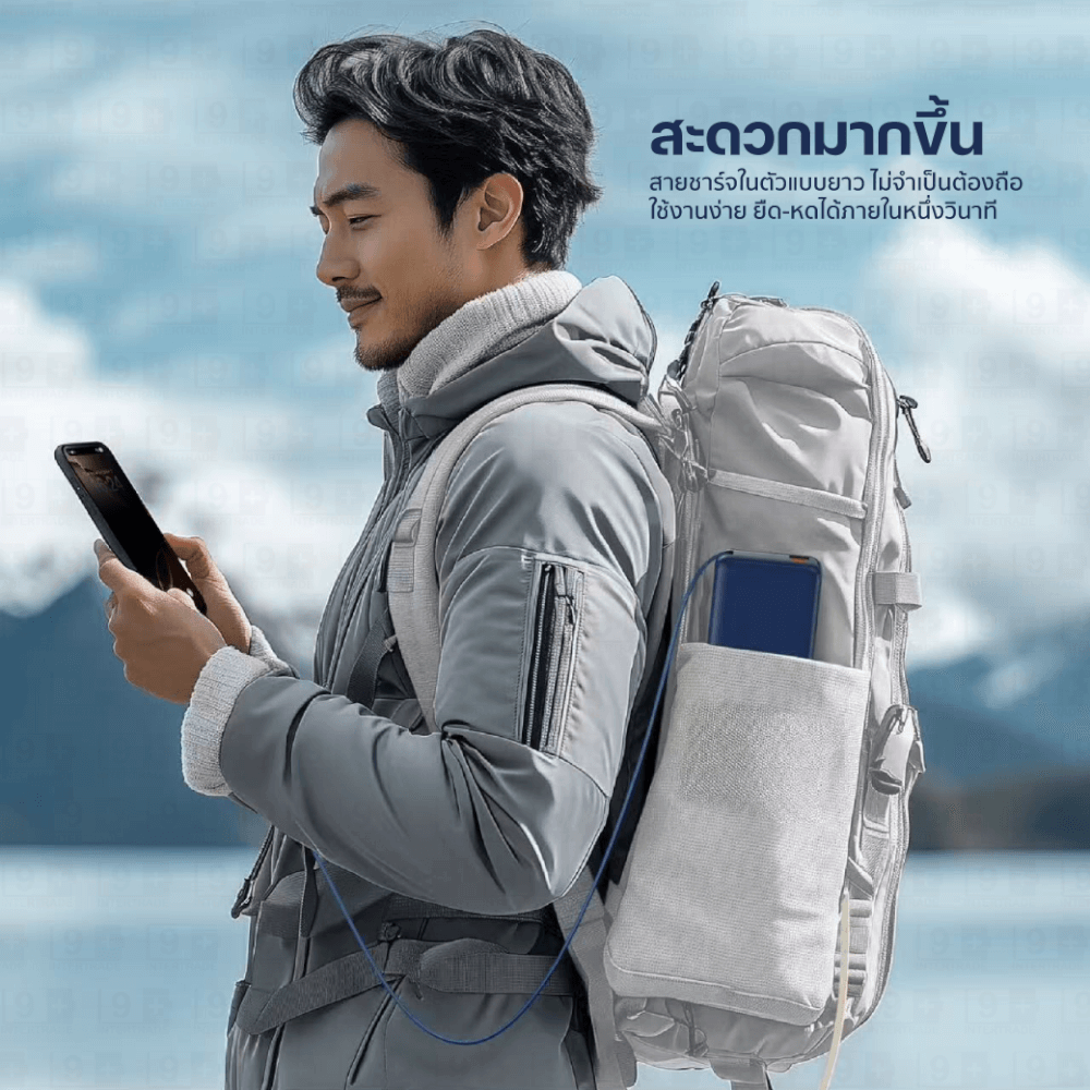 แบตเตอรี่สำรอง ORSEN BY ELOOP E66 สีน้ำเงิน 20000MAH ชาร์จเร็ว 45W มีสายในตัว TYPE C_9