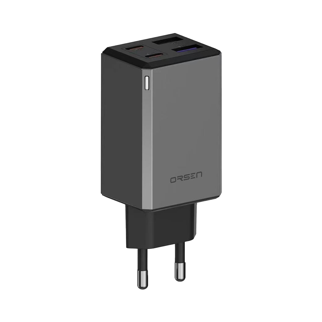 หัวอะแดปเตอร์ ORSEN BY ELOOP C61T 65W สีเทา ชาร์จเร็ว GAN 4พอร์ต PD QC 3.0_0