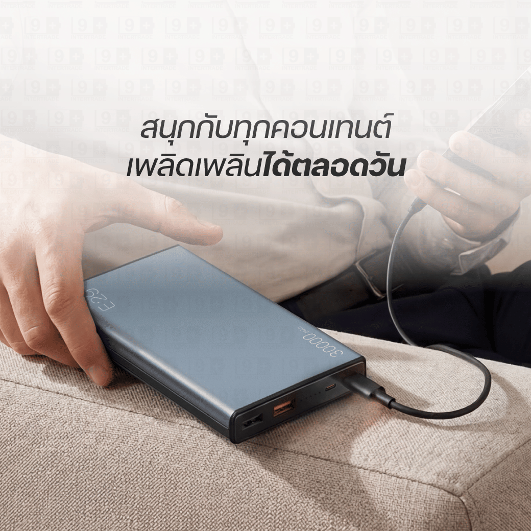 แบตเตอรี่สำรอง ORSEN BY ELOOP  E29 สีเทา ความจุ 30000MAH เทคโนโลยีชาร์จเร็ว PD 20W QC3.0_3