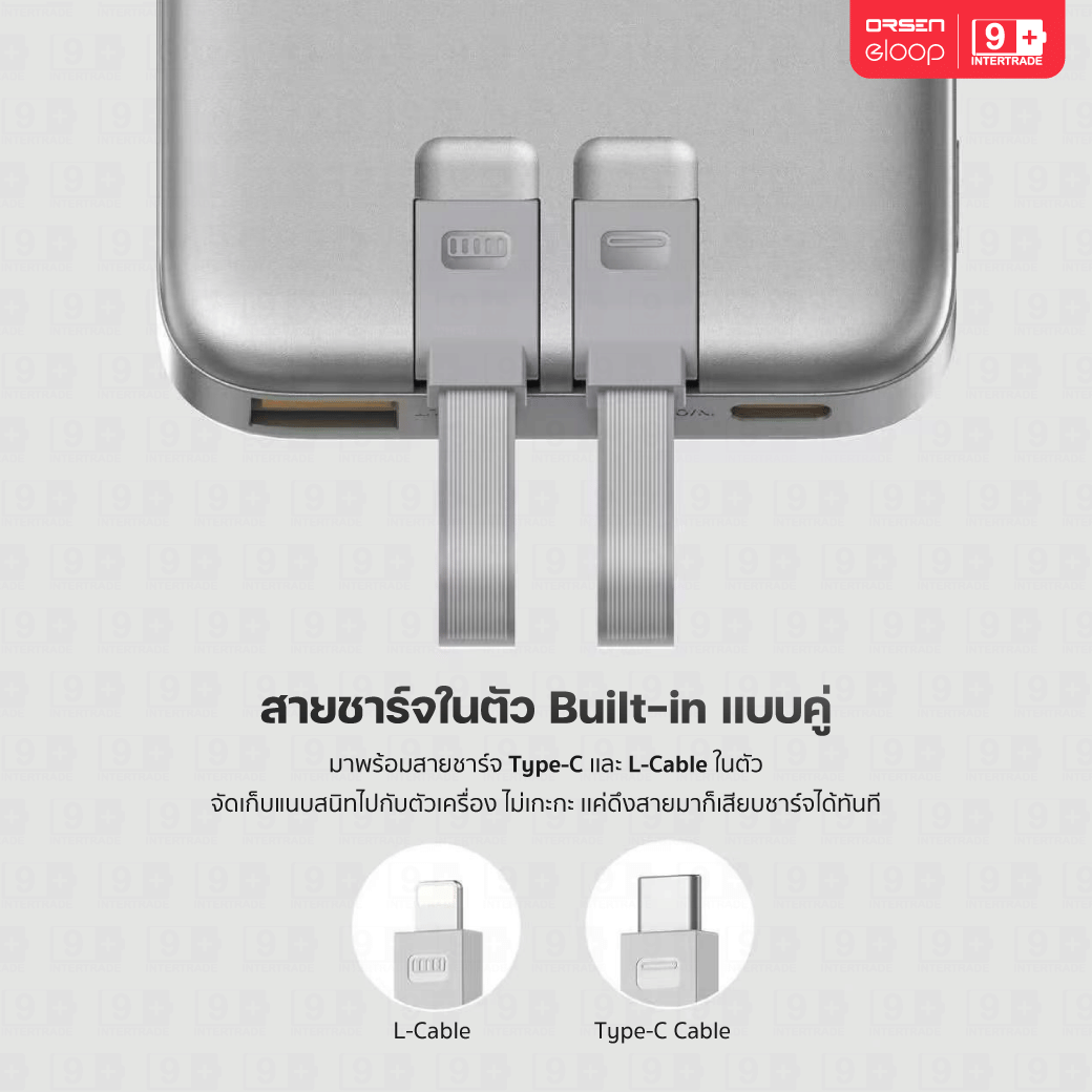 แบตเตอรี่สำรอง ORSEN BY ELOOP E41 10000MAH สีขาว_4