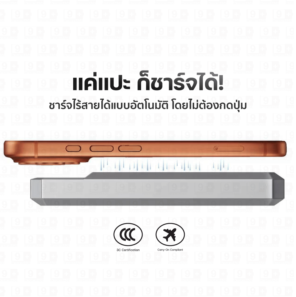 แบตเตอรี่สำรอง ORSEN BY ELOOP EW40 CCC 20000MAH สีดำ ชาร์จไร้สายแม่เหล็ก QI2 15W PD 20W_6