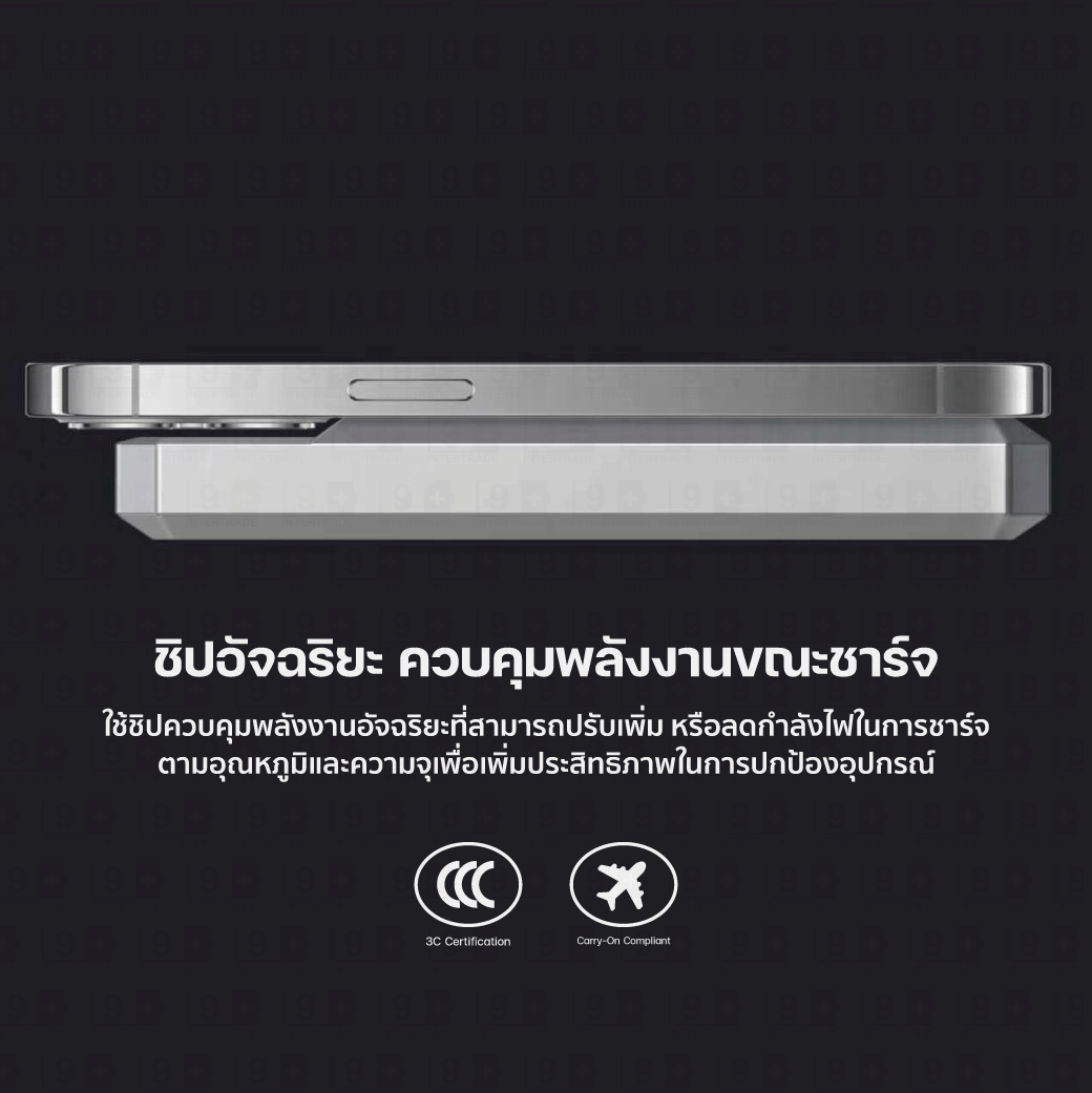 แบตเตอรี่สำรอง ORSEN BY ELOOP EW40 CCC 20000MAH สีดำ ชาร์จไร้สายแม่เหล็ก QI2 15W PD 20W_8