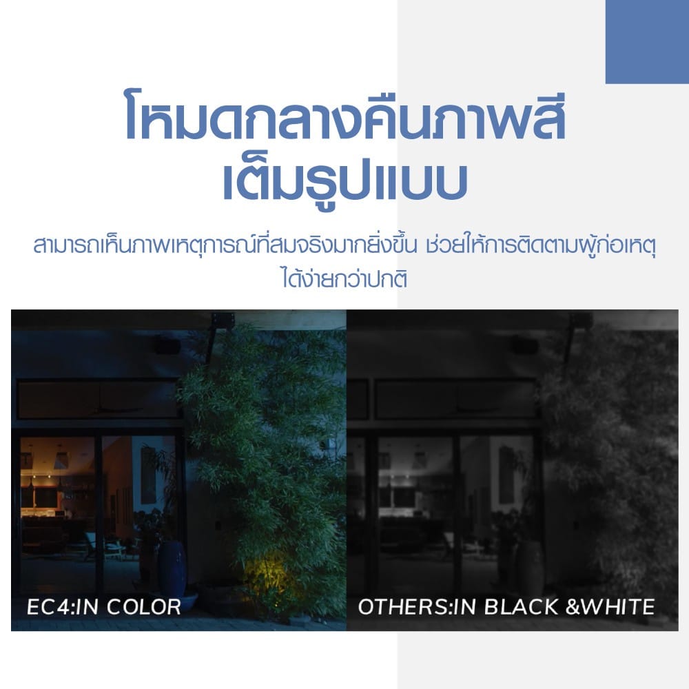 กล้องวงจรปิดไร้สายภายนอก IMILAB EC4 (GB V.) ใช้คู่กับ SOLAR PANEL คมชัด 2.5K 4MP แสดงภาพสีกลางคืน