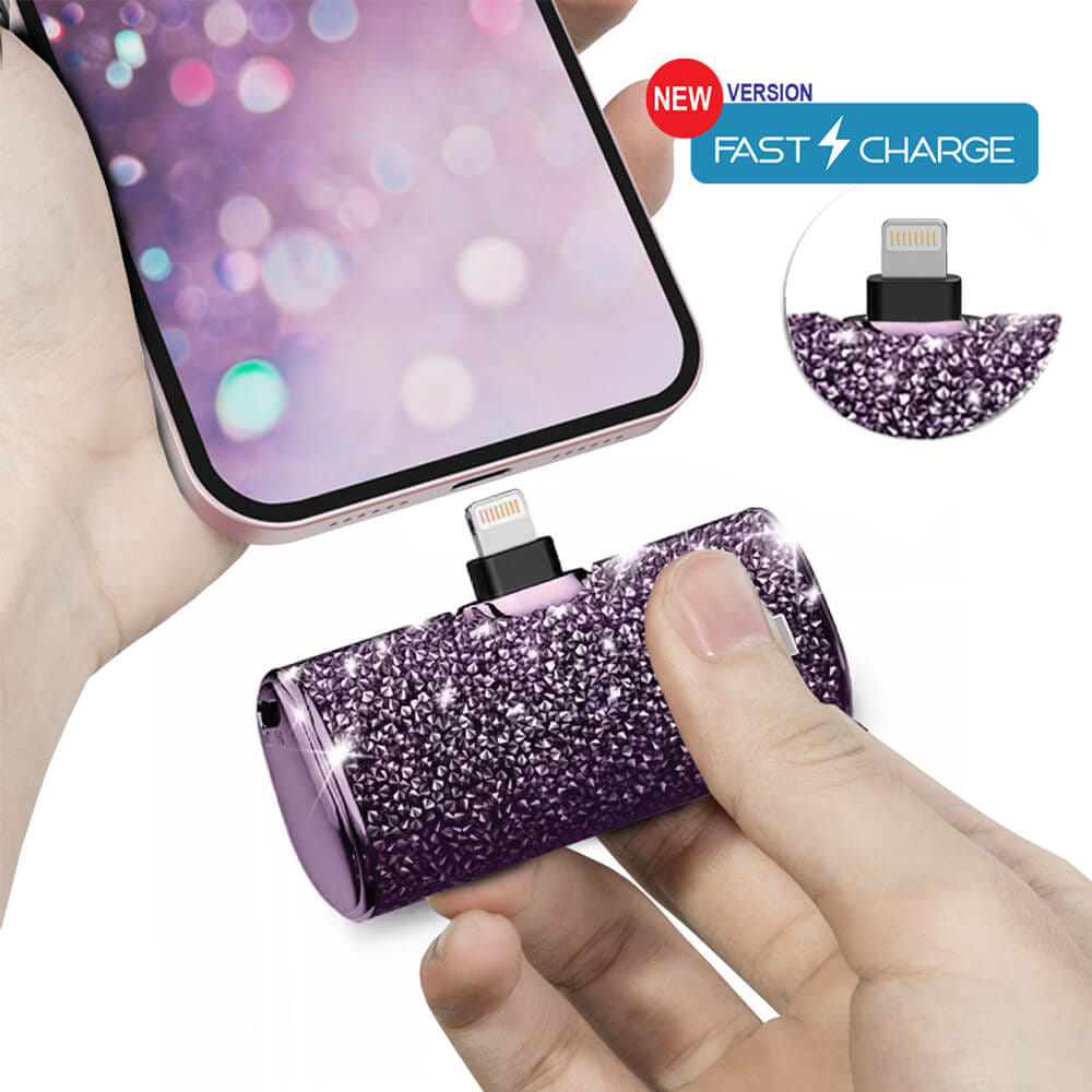 แบตเตอร์รี่สำรอง IWALK SECRET4500 MAH หัวชาร์จไร้สายหัว หัวชาร์จ LIGHTNING สี PURPLE DIAMOND