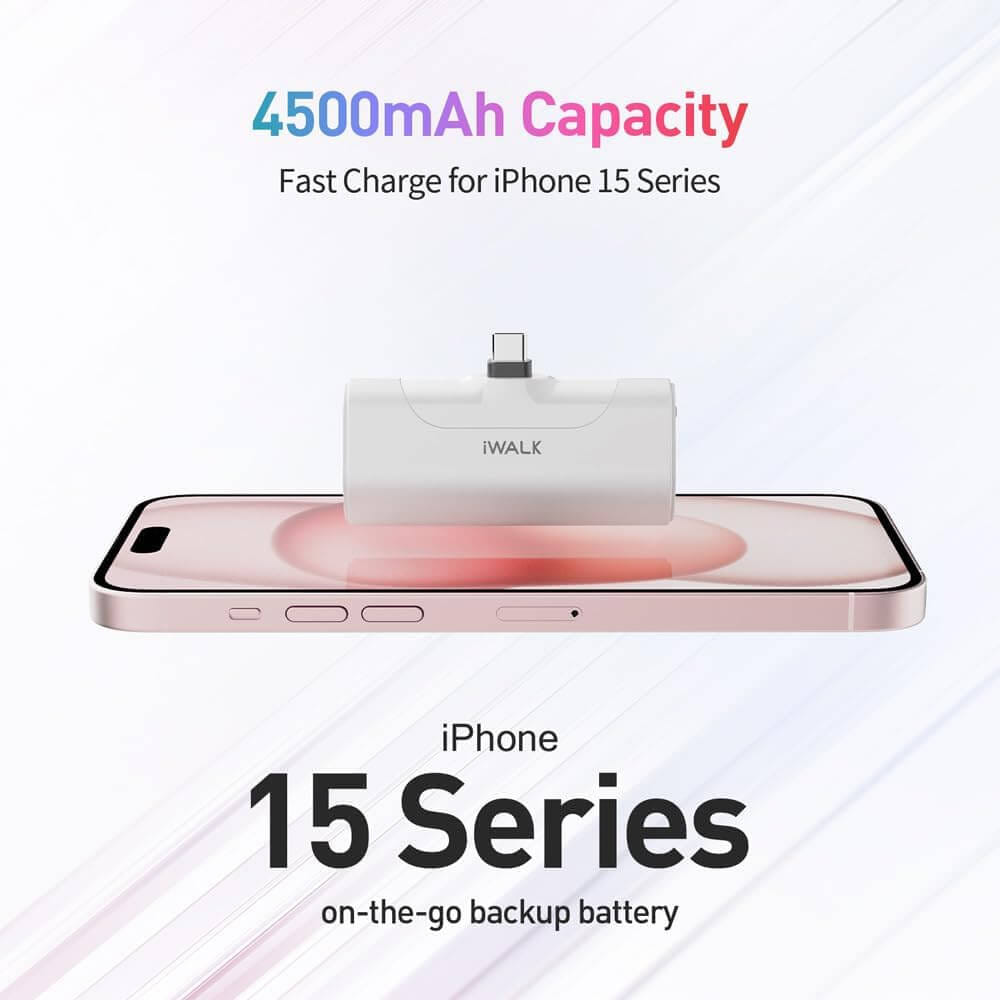 แบตเตอร์รี่สำรอง iWALK LinkPod4 ความจุ 4500mAh หัวชาร์จTypeC สี Black รองรับการชาร์จเร็ว 20W