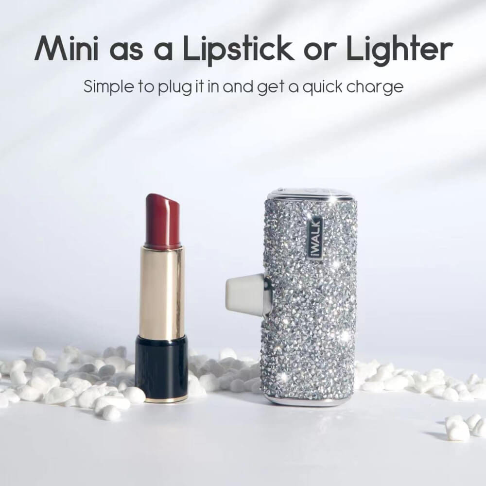 แบตเตอร์รี่สำรอง IWALK SECRET4500 MAH หัวชาร์จไร้สายหัว หัวชาร์จ LIGHTNING สี SILVER DIAMOND