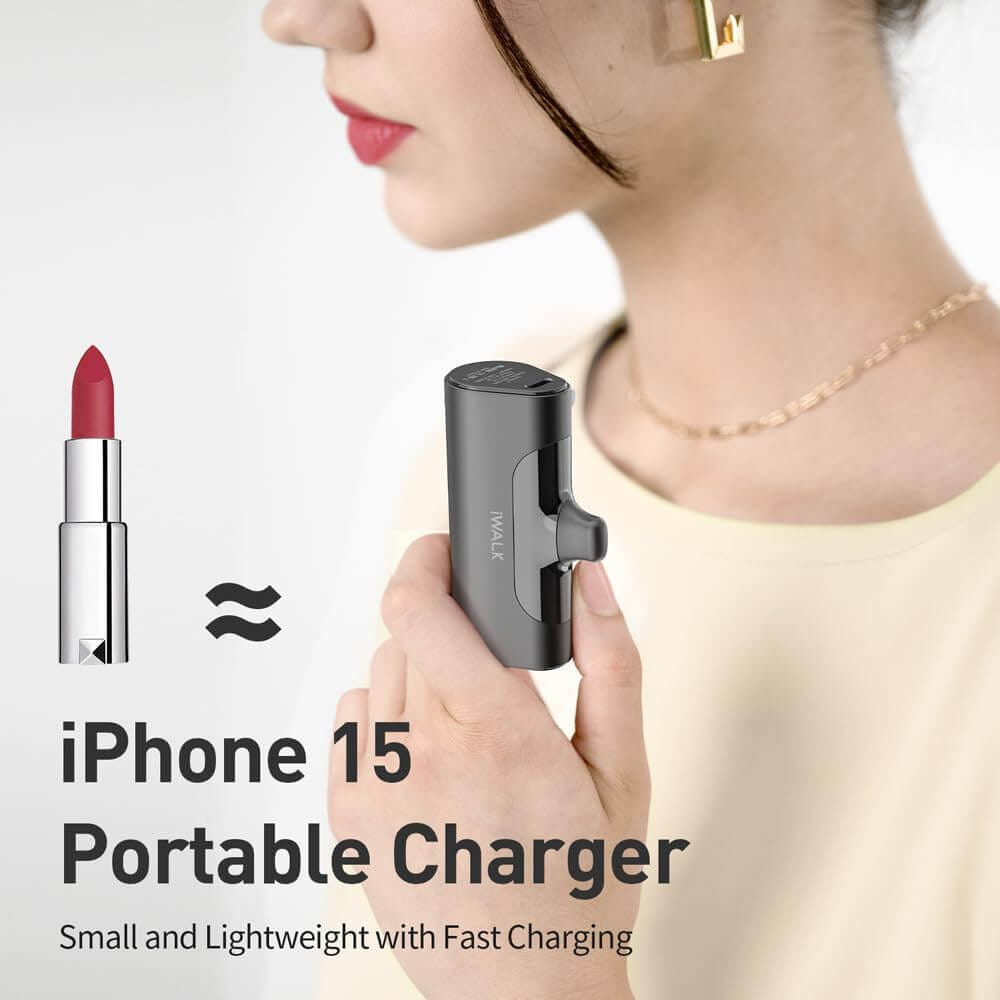 แบตเตอร์รี่สำรอง iWALK LinkPod4 ความจุ 4500mAh หัวชาร์จTypeC สี Black รองรับการชาร์จเร็ว 20W