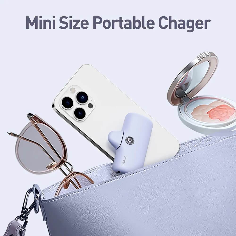 แบตเตอร์รี่สำรอง IWALK LINKPOD PRO 4800 MAH หัวชาร์จไร้สายหัว หัวชาร์จ LIGHTNING สี PURPLE