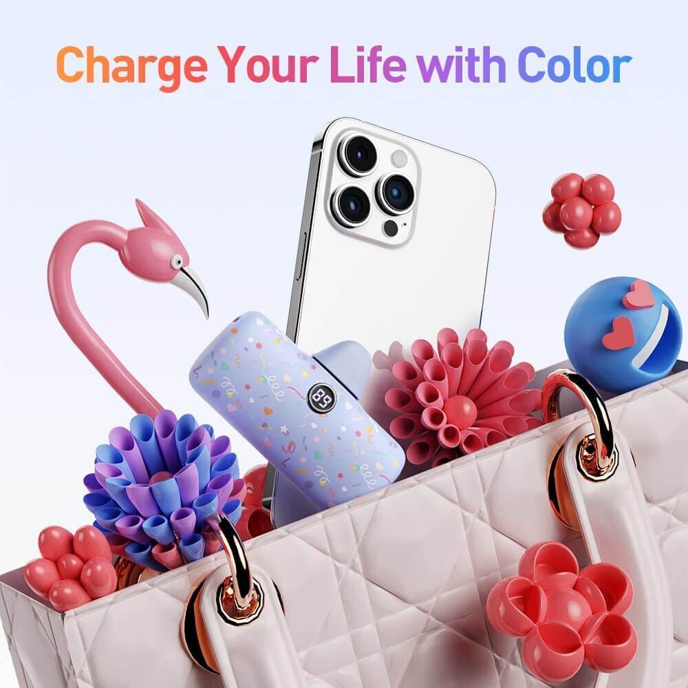 แบตเตอร์รี่สำรอง IWALK LINKPOD PRO 4800 MAH หัวชาร์จไร้สายหัว หัวชาร์จ LIGHTNING สี PURPLE CANDY