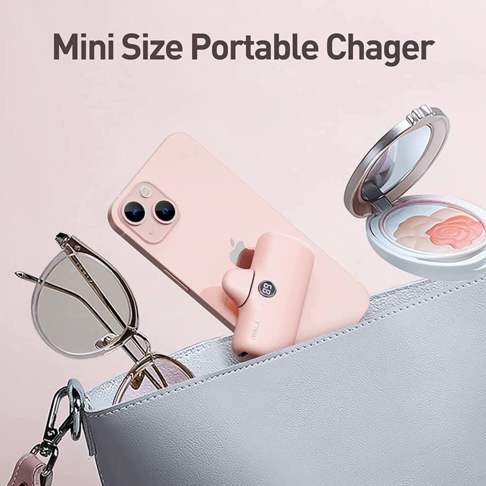 แบตเตอร์รี่สำรอง IWALK LINKPOD PRO 4800 MAH หัวชาร์จไร้สายหัว หัวชาร์จ LIGHTNING สี PINK