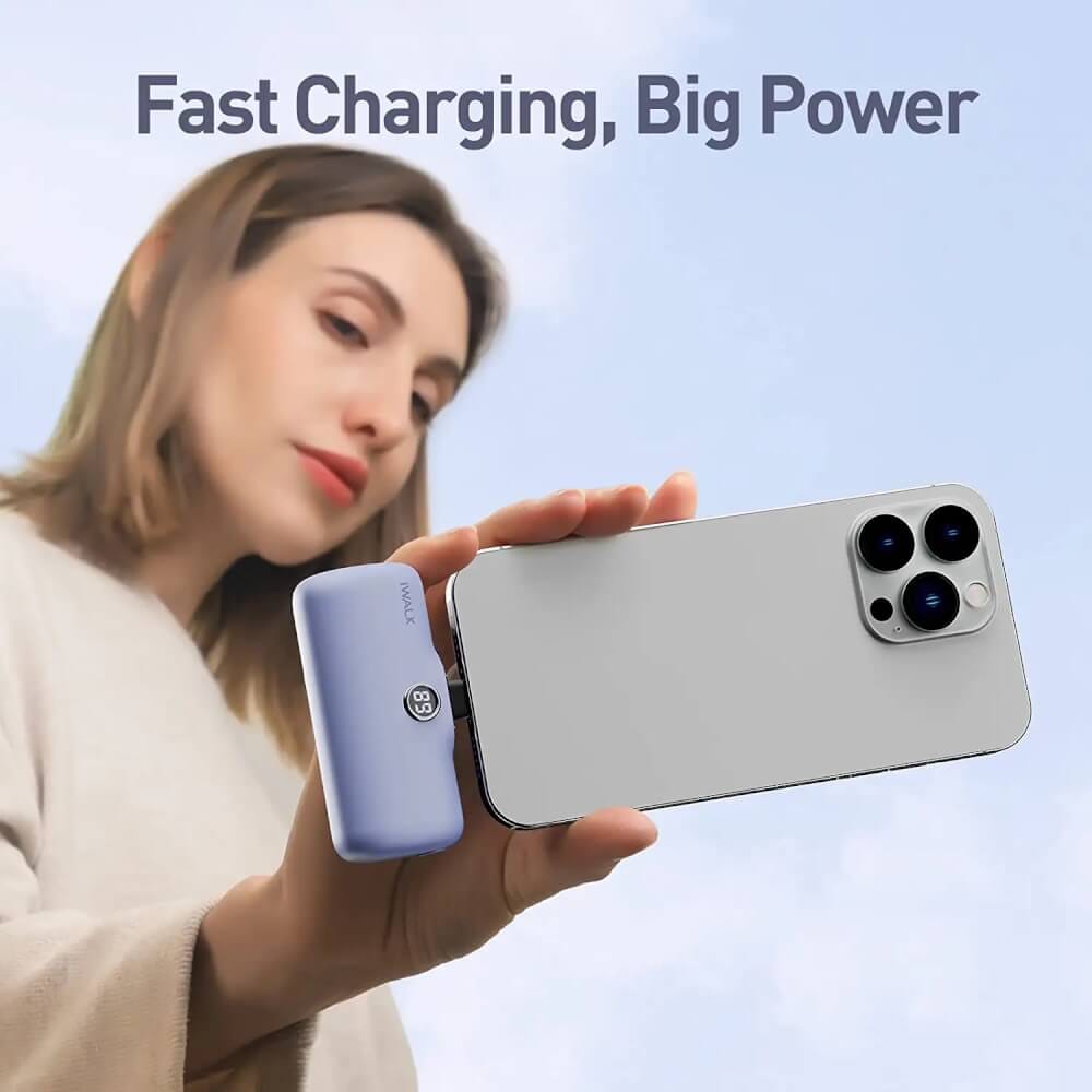 แบตเตอร์รี่สำรอง IWALK LINKPOD PRO 4800 MAH หัวชาร์จไร้สายหัว หัวชาร์จ LIGHTNING สี PURPLE