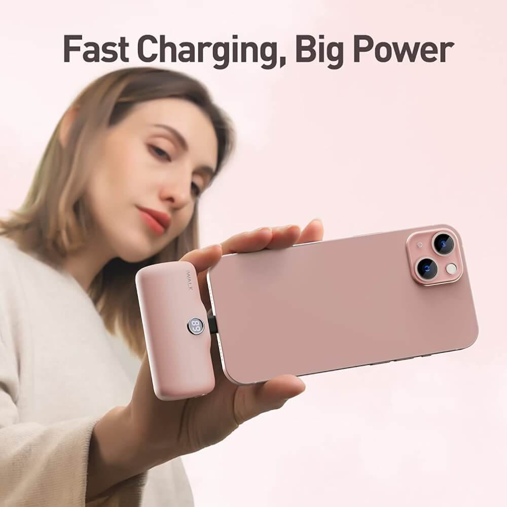 แบตเตอร์รี่สำรอง IWALK LINKPOD PRO 4800 MAH หัวชาร์จไร้สายหัว หัวชาร์จ LIGHTNING สี PINK