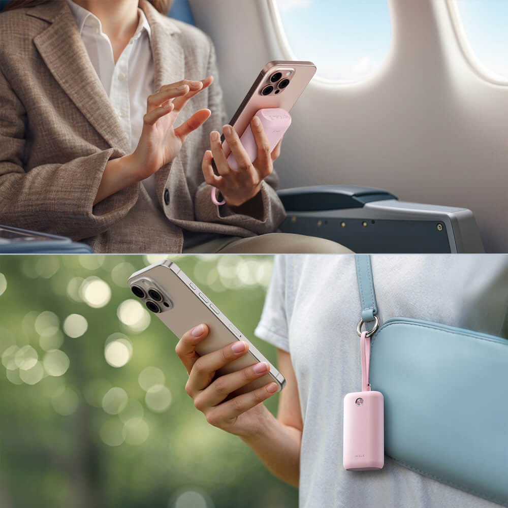 แบตเตอร์รี่สำรอง IWALK Power Mini 10000 MAH สายชาร์จในตัว TypeC สี Pink  รองรับการชาร์จเร็ว 22.5Wเล็กกะทัดรัด_8