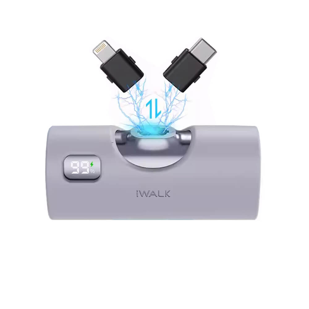 แบตเตอรี่สำรอง IWALK LINKPODX 5000 MAH สี SILVER เปลี่ยนหัวชาร์จได้ทั้ง LIGHTNING และ TYPEC_10