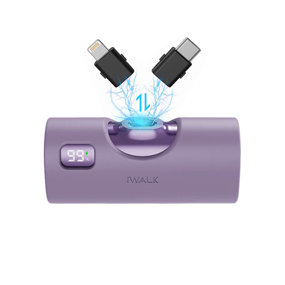 แบตเตอรี่สำรอง IWALK LINKPODX 5000 MAH สี PURPLE เปลี่ยนหัวชาร์จได้ทั้ง LIGHTNING และ TYPEC_10