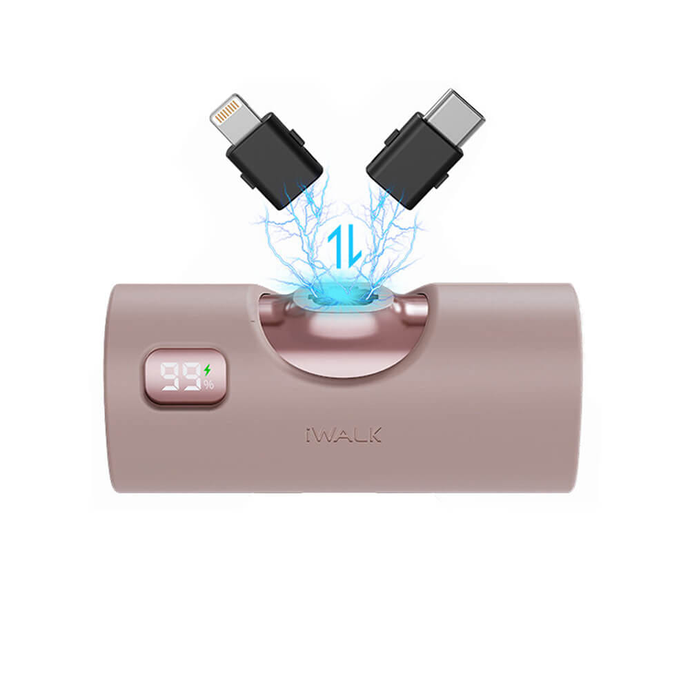 แบตเตอรี่สำรอง IWALK LINKPODX 5000 MAH สี ROSEGOLD เปลี่ยนหัวชาร์จได้ทั้ง LIGHTNING และ TYPEC_10