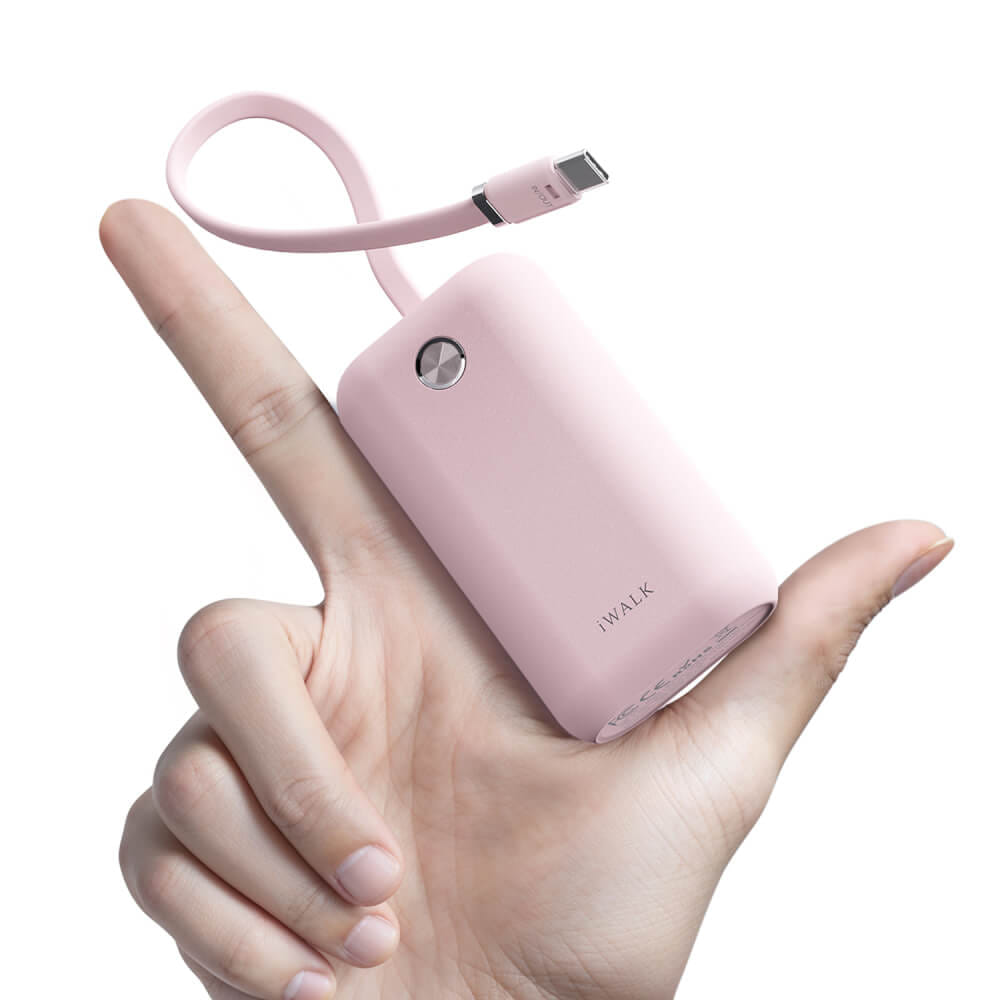 แบตเตอร์รี่สำรอง IWALK Power Mini 10000 MAH สายชาร์จในตัว TypeC สี Pink  รองรับการชาร์จเร็ว 22.5Wเล็กกะทัดรัด_11