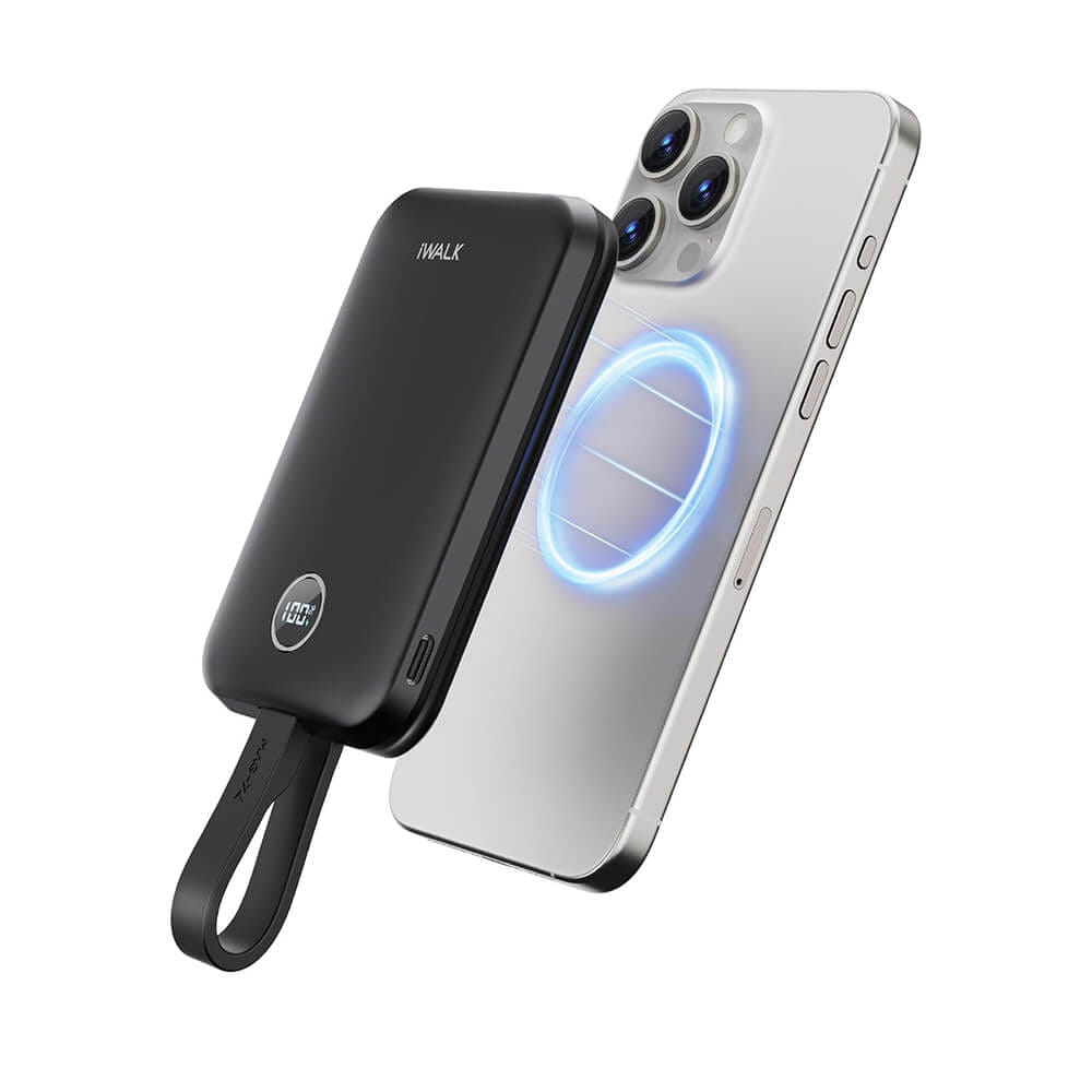 แบตเตอร์รี่สำรอง iWALK Power Hybrid 10000mAh สี Black ชาร์จระบบ MagSafe มาพร้อมสายชาร์จในตัว รองรับการชาร์จเร็ว 30W FastCharge