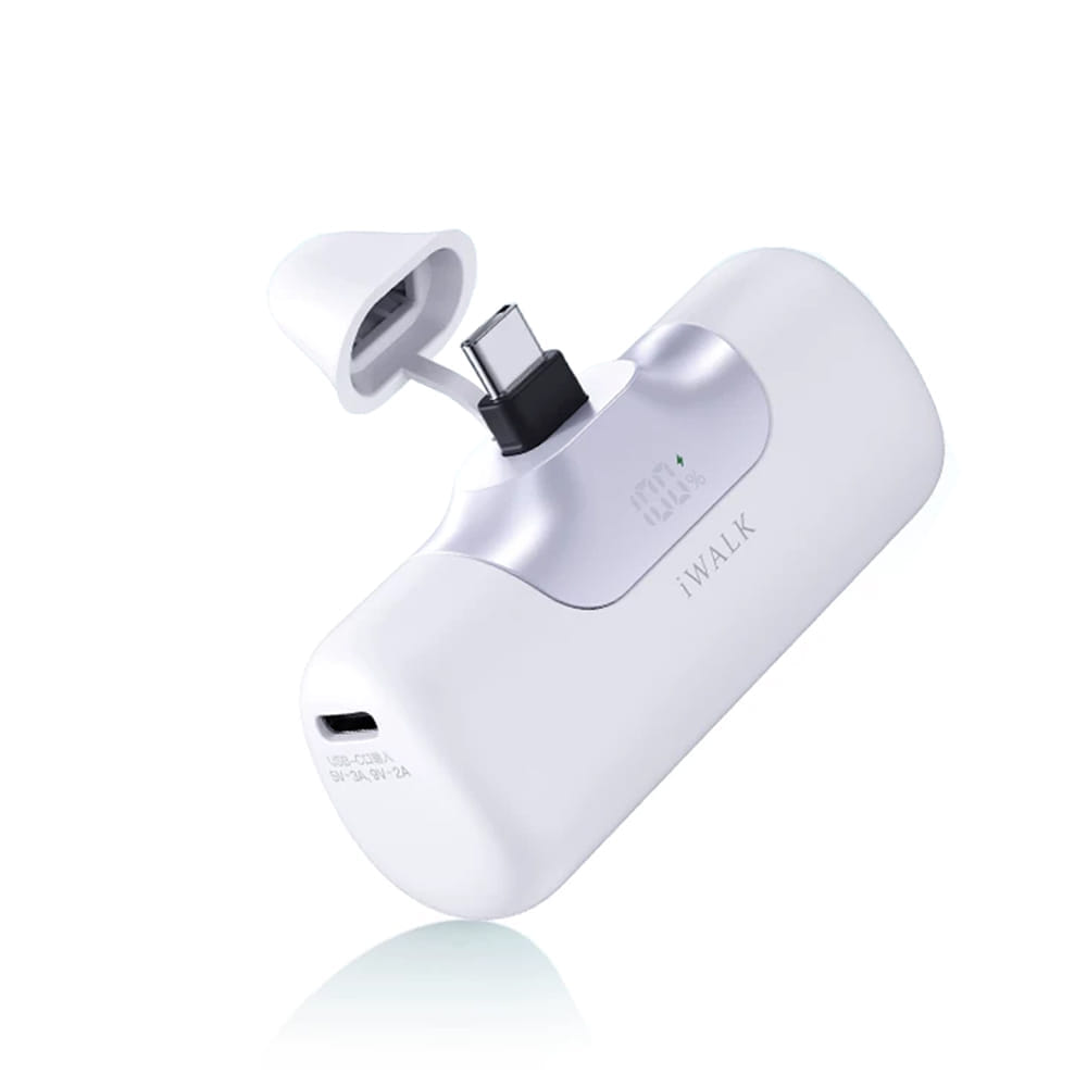 แบตเตอร์รี่สำรอง IWALK LINKPOD5 5500 MAH หัวชาร์จไร้สายหัวTypeC สี White ชาร์จเร็วสูงสุด 22.5W 