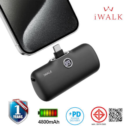 แบตเตอร์รี่สำรอง IWALK LINKPOD PRO 4800 MAH หัวชาร์จไร้สาย หัว TYPEC สี BLACK_1