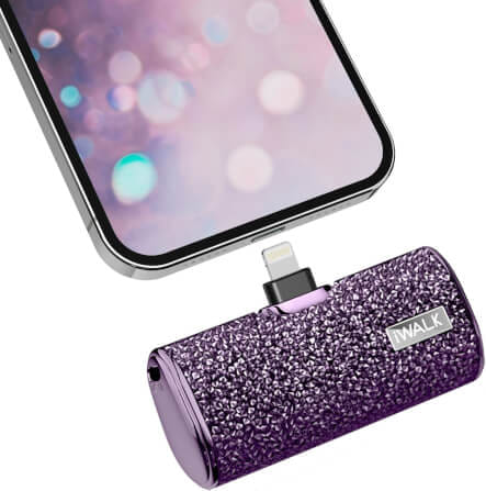 แบตเตอร์รี่สำรอง IWALK SECRET4500 MAH หัวชาร์จไร้สายหัว หัวชาร์จ LIGHTNING สี PURPLE DIAMOND_2