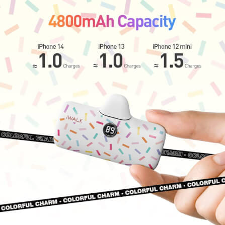 แบตเตอร์รี่สำรอง IWALK LINKPOD PRO 4800 MAH หัวชาร์จไร้สายหัว หัวชาร์จ LIGHTNING สี WHITE CANDY_3