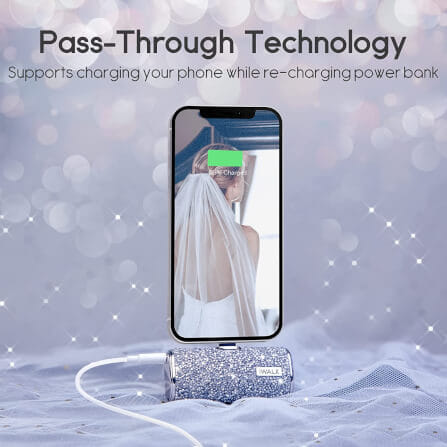 แบตเตอร์รี่สำรอง IWALK SECRET4500 MAH หัวชาร์จไร้สายหัว หัวชาร์จ LIGHTNING สี SILVER DIAMOND_6