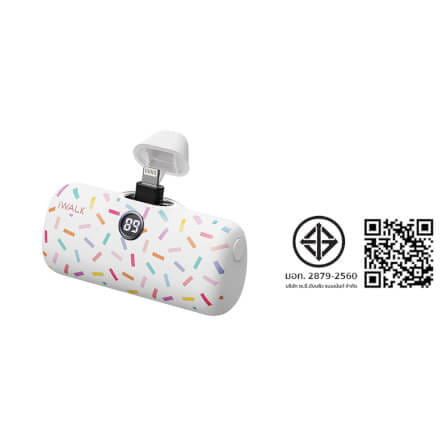 แบตเตอร์รี่สำรอง IWALK LINKPOD PRO 4800 MAH หัวชาร์จไร้สายหัว หัวชาร์จ LIGHTNING สี WHITE CANDY_9