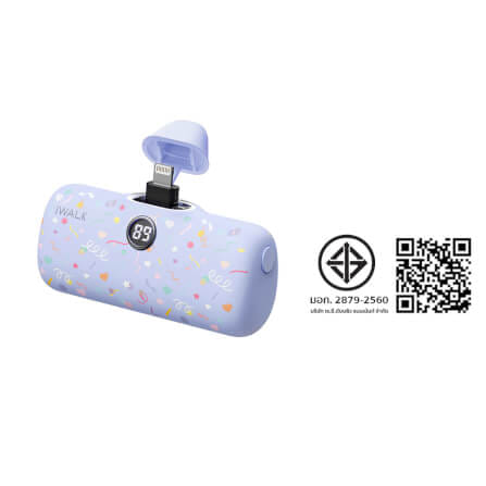 แบตเตอร์รี่สำรอง IWALK LINKPOD PRO 4800 MAH หัวชาร์จไร้สายหัว หัวชาร์จ LIGHTNING สี PURPLE CANDY_9
