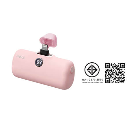 แบตเตอร์รี่สำรอง IWALK LINKPOD PRO 4800 MAH หัวชาร์จไร้สายหัว หัวชาร์จ LIGHTNING สี PINK_8