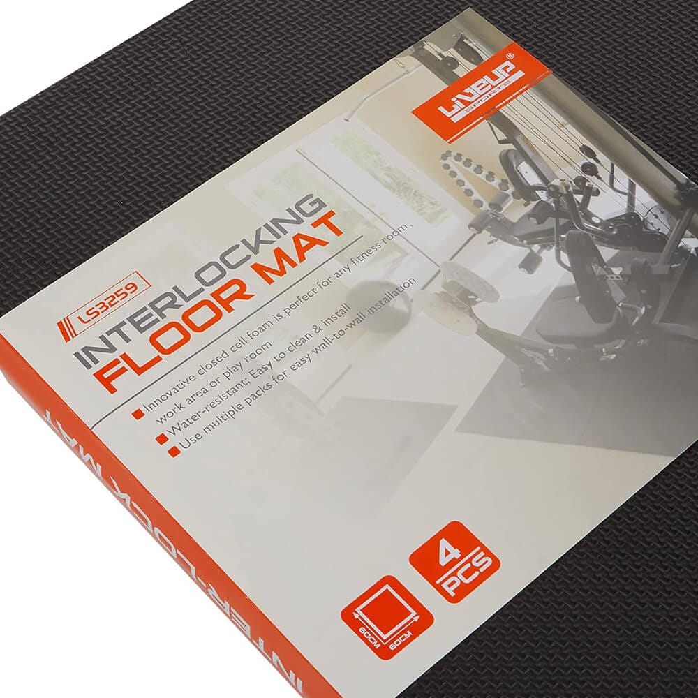 พื้นยาง FBT LIVEPRO จิ๊กซอร์ พื้นออกกำลังกาย เบาะห้องฟิตเนส LS 3259C 60 X 60 X 1 ซม. ชุดละ 4 แผ่น รหัส 67394