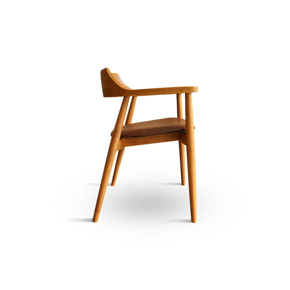 เก้าอี้ทานข้าวไม้สักแท้ ARTIWOOD รุ่น CM01 ไม้สักแท้เบาะหนังพรีเมียม_3