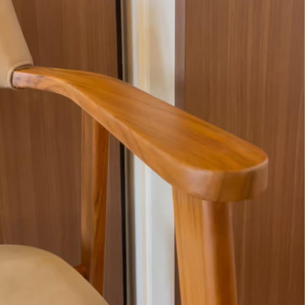 เก้าอี้ทานข้าวไม้สักแท้ ARTIWOOD รุ่น CM02 ไม้สักแท้ เบาะหนังพรีเมียม_3