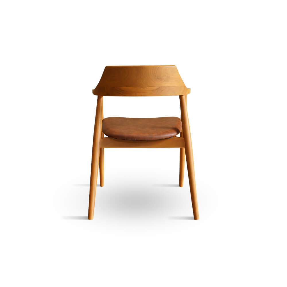เก้าอี้ทานข้าวไม้สักแท้ ARTIWOOD รุ่น CM01 ไม้สักแท้เบาะหนังพรีเมียม_4