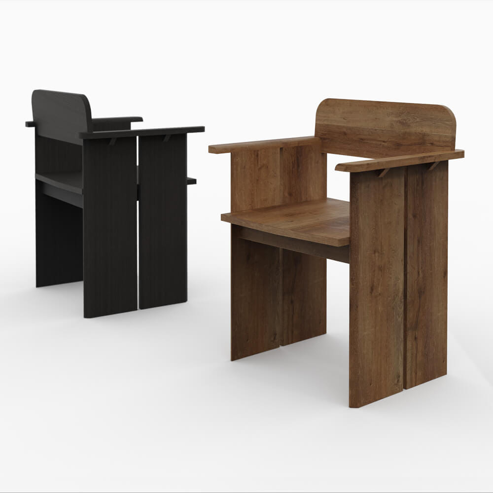 เก้าอี้ทานข้าวไม้สักแท้ ARTIWOOD รุ่น EDGE ไม้สักแท้ย้อมสีดำสไตล์โมเดิร์น_4