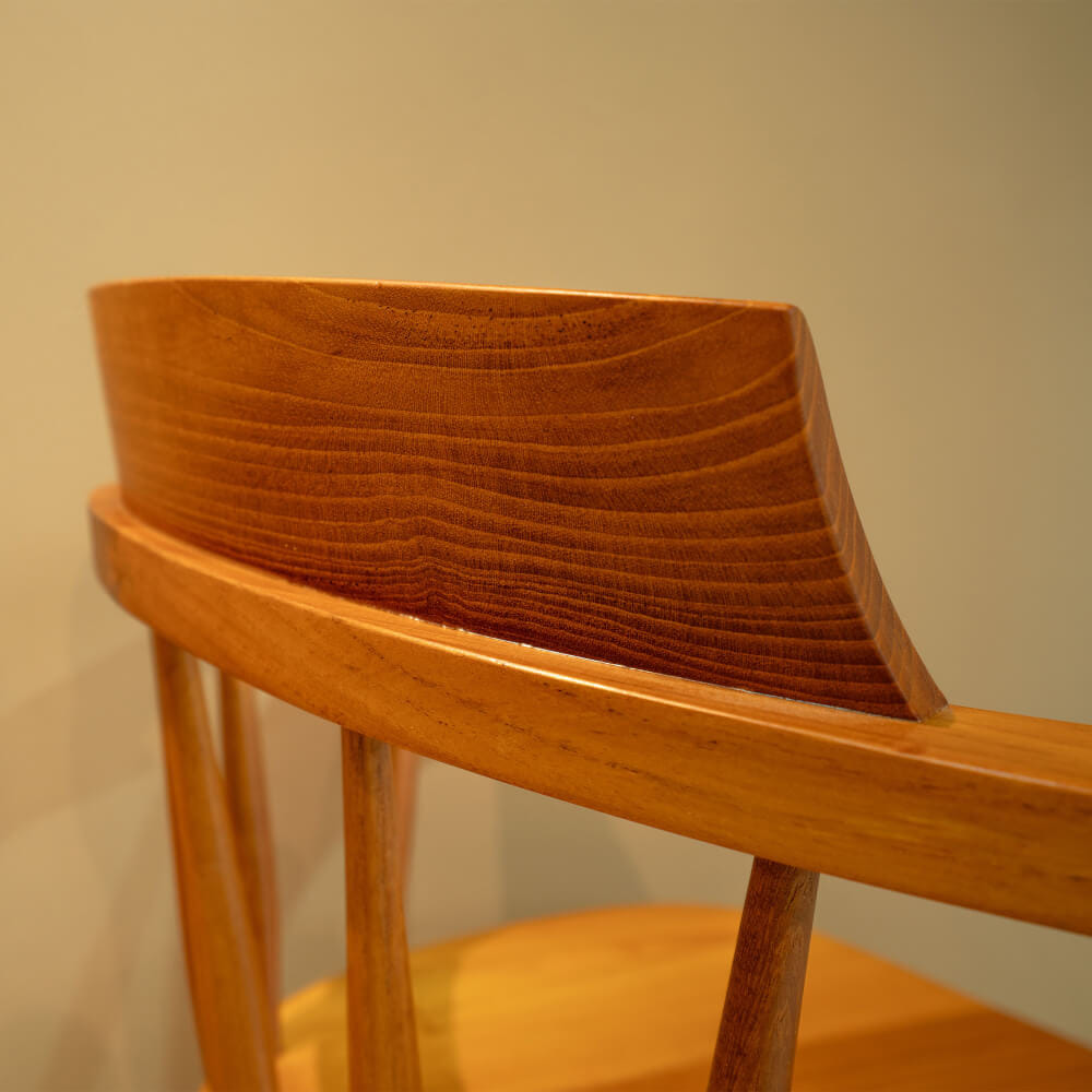 เก้าอี้ทานข้าวไม้สักแท้หมุนได้ ARTIWOOD รุ่น CM04 สีไม้สักธรรมชาติ_5