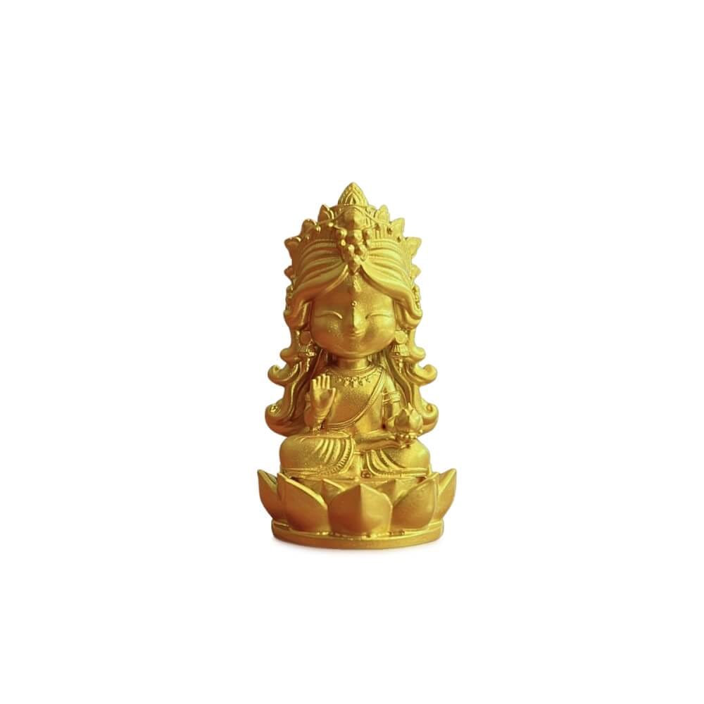 พระแม่ลักษมี ปางประทานพร KAF AT-02 รุ่นทิพยธารา สูง 9 ซม. สีทองศิริ